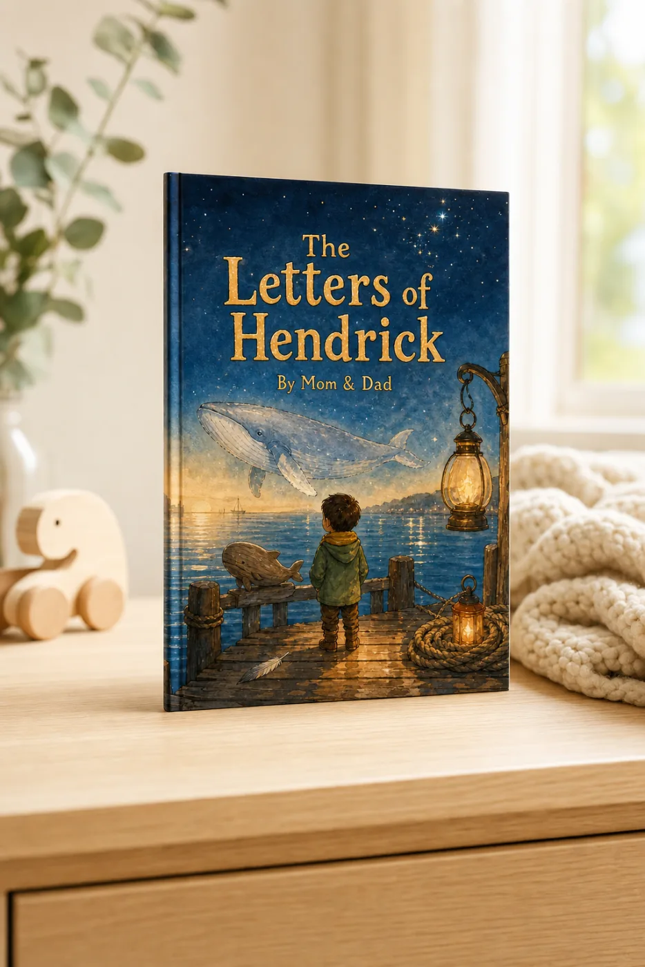 Secret Map of Your Name — a personalized Sundayfawn hardcover staged in a warm nursery