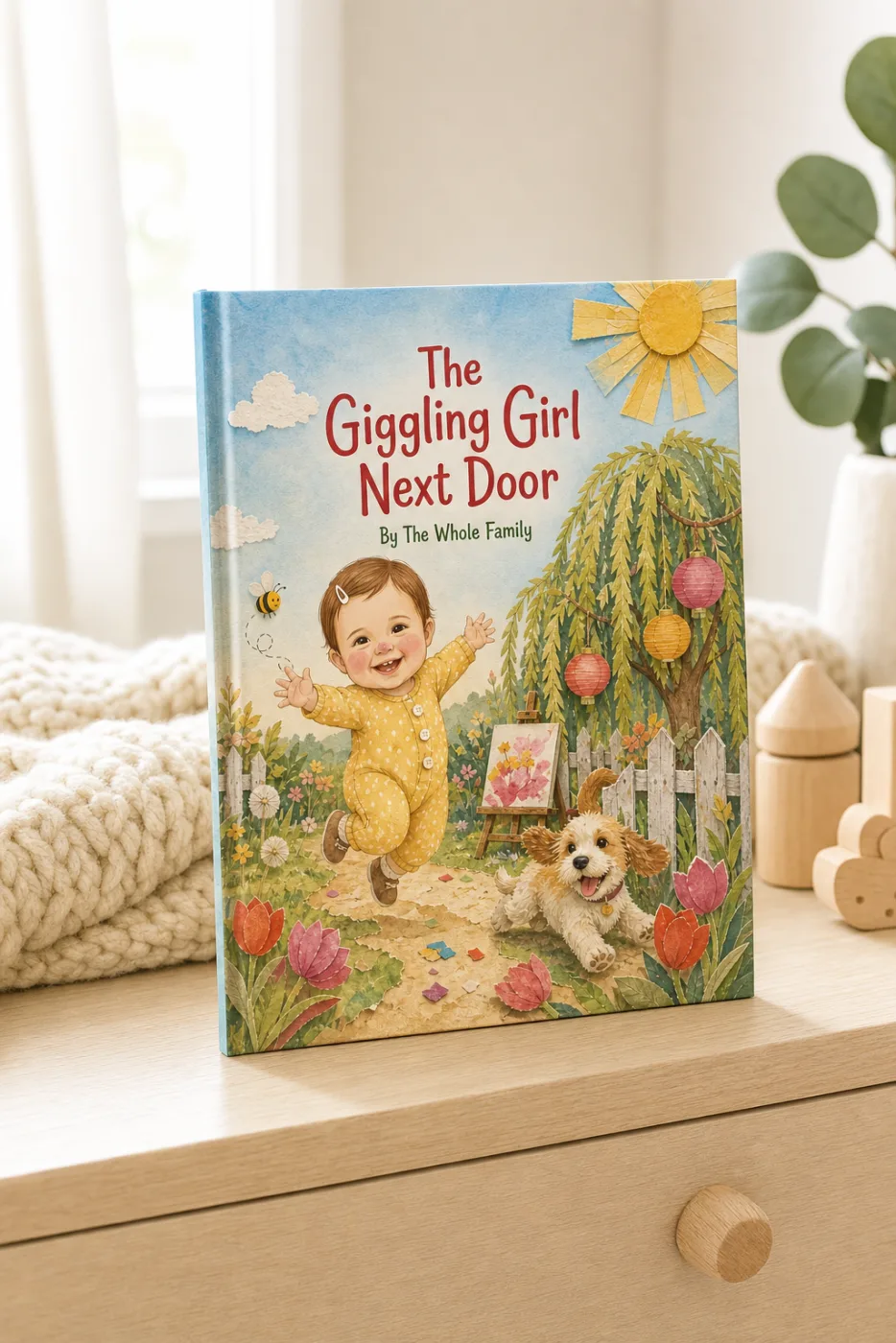 First Rhymes of You — a personalized Sundayfawn hardcover staged in a warm nursery