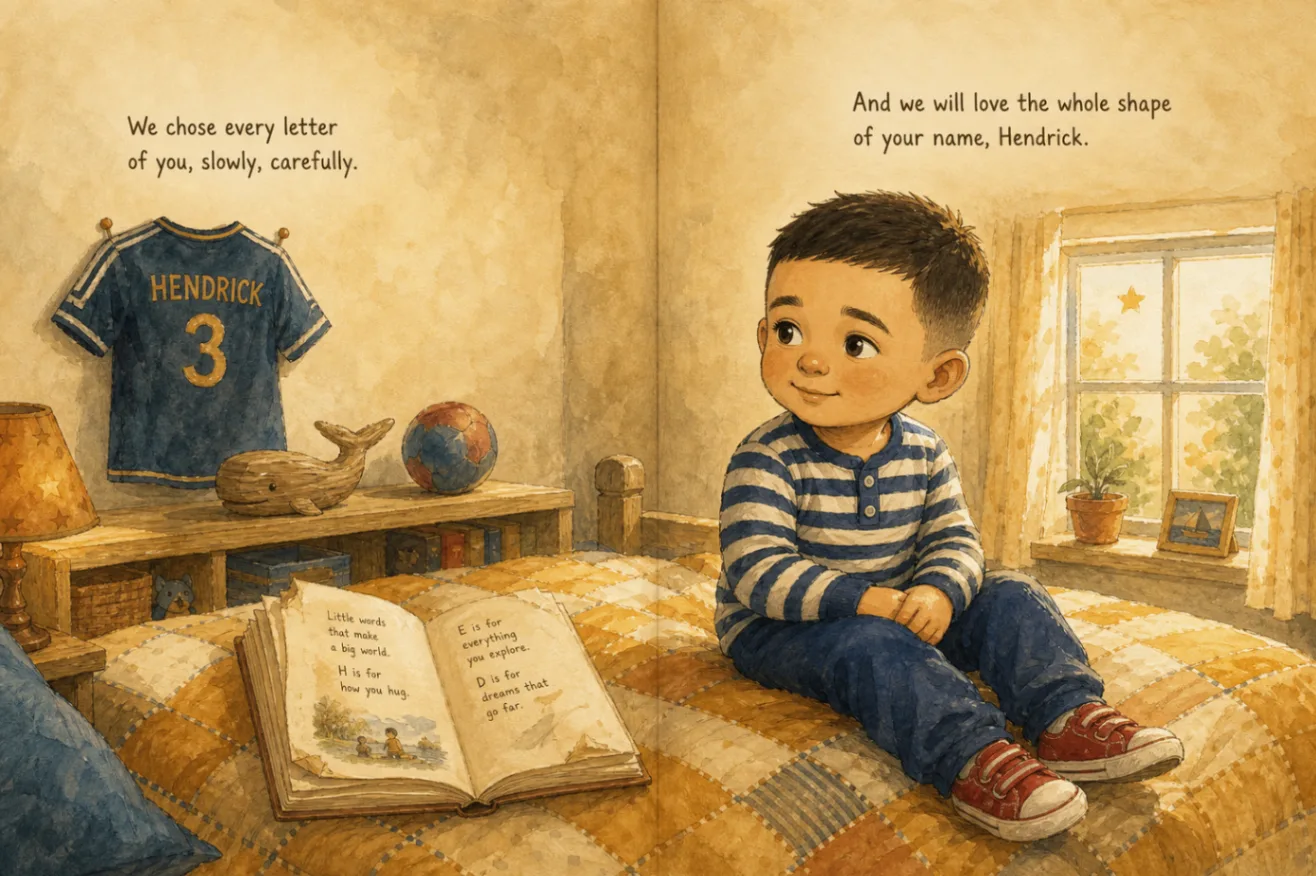 Interior spread of a personalized hardcover